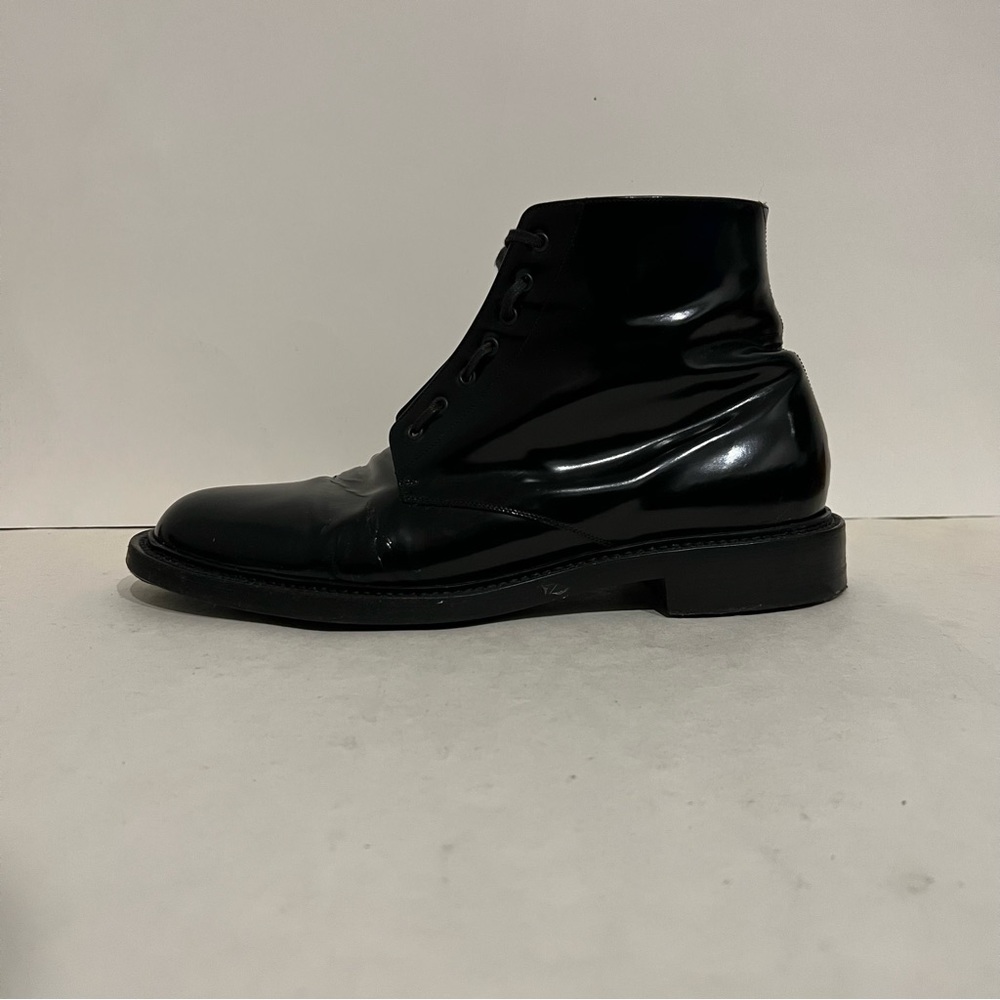 Saint Laurent Patent Leather Combat Boots